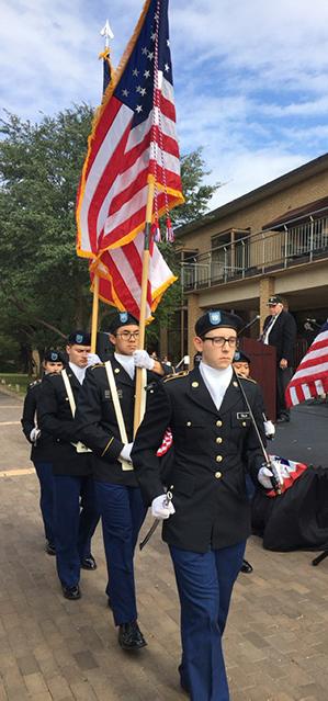 Veteran's Day Ceremony with ROTC Flag Guard